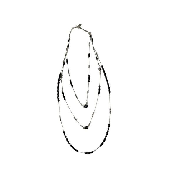 Chaps Beaded Long Multistrand Necklace and Earrings - Picture 2 of 4